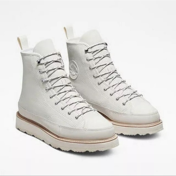 BNIB Converse Chuck Taylor Crafted Boot Hi Egret/Ivory/Pink 173212C M/8 W/10 - Picture 2 of 7